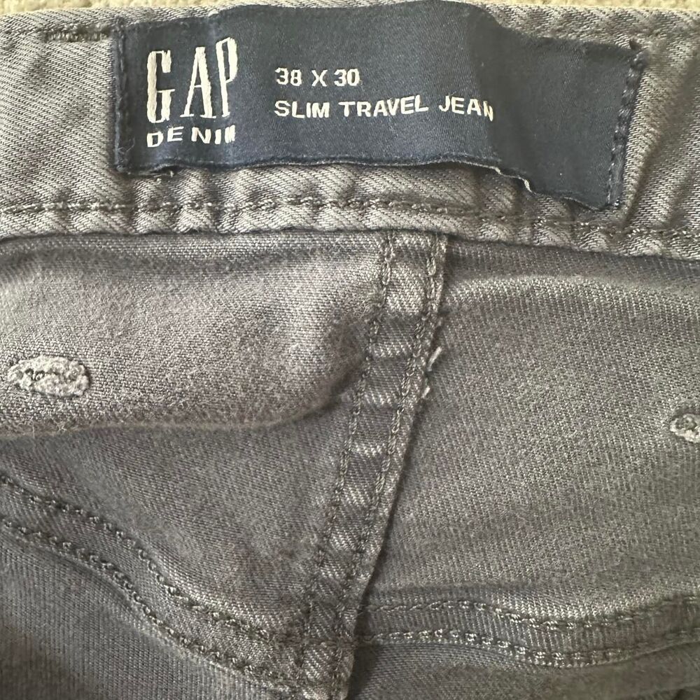 GAP Slim Travel Jeans Mens 38x30 Gray Stretch Denim Casual Everyday Dad Jeans - Picture 6 of 6
